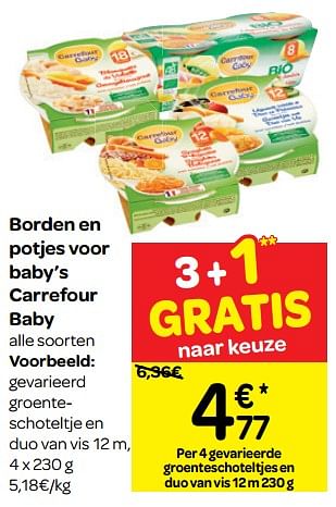 Promoties Borden en potjes voor baby`s carrefour baby - Huismerk - Carrefour  - Geldig van 20/06/2018 tot 02/07/2018 bij Carrefour