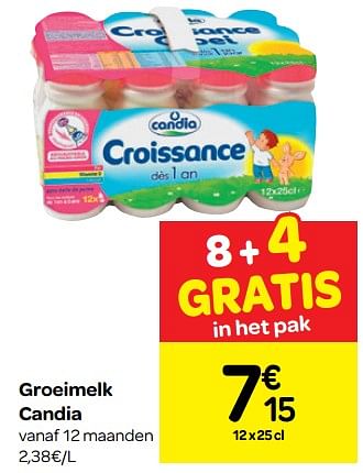 Promoties Groeimelk candia - CANDIA - Geldig van 20/06/2018 tot 02/07/2018 bij Carrefour