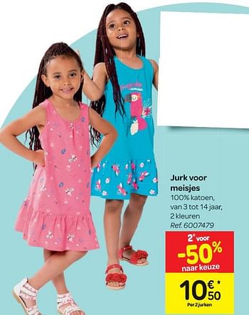 Promoties Jurk voor meisjes - Huismerk - Carrefour  - Geldig van 20/06/2018 tot 02/07/2018 bij Carrefour