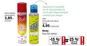 Promotions Remy tous les sprays - Remy - Valide de 20/06/2018 à 03/07/2018 chez Colruyt