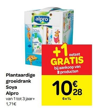 Promoties Plantaardige groeidrank soya alpro - Alpro - Geldig van 20/06/2018 tot 02/07/2018 bij Carrefour