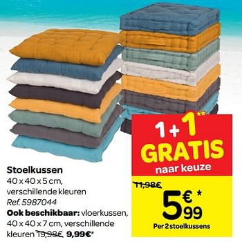 Promoties Stoelkussen - Huismerk - Carrefour  - Geldig van 20/06/2018 tot 02/07/2018 bij Carrefour