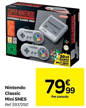 Promoties Nintendo classic mini snes - Nintendo - Geldig van 20/06/2018 tot 02/07/2018 bij Carrefour