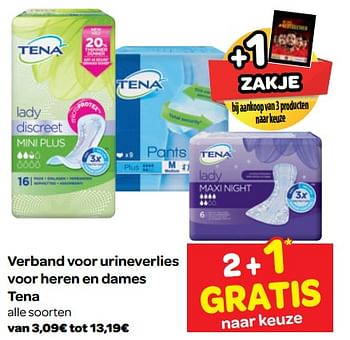 Promoties Verband voor urineverlies voor heren en dames tena - Tena - Geldig van 20/06/2018 tot 02/07/2018 bij Carrefour