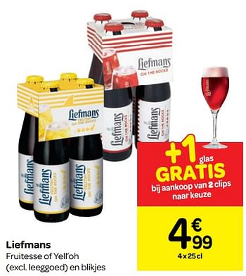 Promoties Liefmans fruitesse of yell`oh - Liefmans - Geldig van 20/06/2018 tot 02/07/2018 bij Carrefour