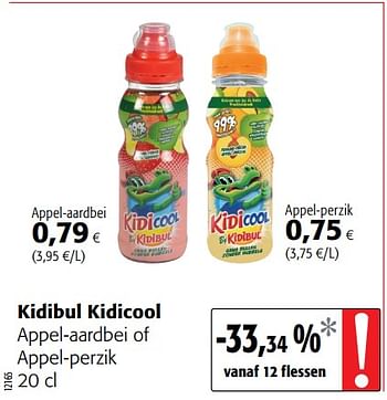 Promoties Kidibul kidicool appel-aardbei of appel-perzik - Kidibul - Geldig van 20/06/2018 tot 03/07/2018 bij Colruyt