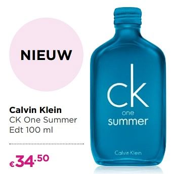 Promoties Calvin klein ck one summer edt - Calvin Klein - Geldig van 11/06/2018 tot 29/06/2018 bij ICI PARIS XL