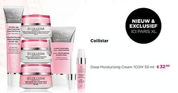 Promoties Deep moisturizing cream `icon` - Collistar - Geldig van 11/06/2018 tot 29/06/2018 bij ICI PARIS XL