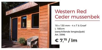 Promoties Gevelbekleding western red ceder mussenbek - Huismerk - Woodtex - Geldig van 23/06/2018 tot 01/08/2018 bij Woodtex