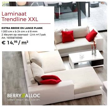 Promoties Laminaat trendline xxl - Berry Alloc - Geldig van 23/06/2018 tot 01/08/2018 bij Woodtex