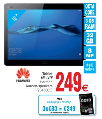 Promoties Huawei tablet m3 lite - Huawei - Geldig van 19/06/2018 tot 02/07/2018 bij Cora