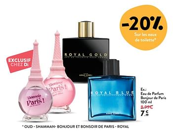 Promoties Eau de parfum bonjour de paris - Arno Sorel - Geldig van 20/06/2018 tot 03/07/2018 bij DI