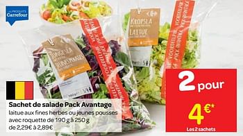 Promotions Sachet de salade pack avantage - Produit maison - Carrefour  - Valide de 20/06/2018 à 25/06/2018 chez Carrefour