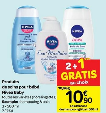 Promoties Produits de soins pour bébé nivea baby - Nivea - Geldig van 20/06/2018 tot 02/07/2018 bij Carrefour