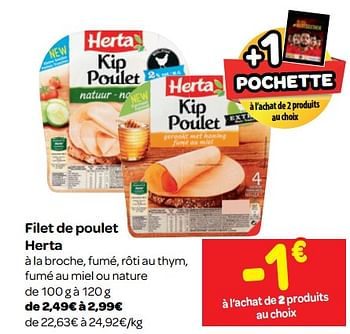 Promoties Filet de poulet herta - Herta - Geldig van 20/06/2018 tot 02/07/2018 bij Carrefour