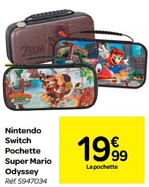 Promotions Nintendo switch pochette super mario odyssey - Nintendo - Valide de 20/06/2018 à 02/07/2018 chez Carrefour