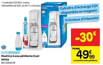 Promotions Sodastream machine à eau pétillante cool white - Sodastream - Valide de 20/06/2018 à 02/07/2018 chez Carrefour