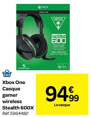 Promotions Xbox one casque gamer wireless stealth 600x - Microsoft - Valide de 20/06/2018 à 02/07/2018 chez Carrefour