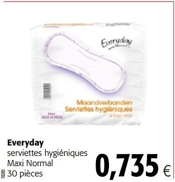 Promotions Everyday serviettes hygiéniques maxi normal - Everyday - Valide de 20/06/2018 à 03/07/2018 chez Colruyt