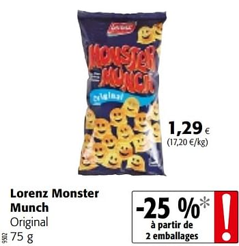 Promotions Lorenz monster munch original - Lorenz Monster Munch - Valide de 20/06/2018 à 03/07/2018 chez Colruyt