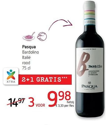 Promoties Pasqua bardolino italië rood - Rode wijnen - Geldig van 21/06/2018 tot 04/07/2018 bij Spar (Colruytgroup)