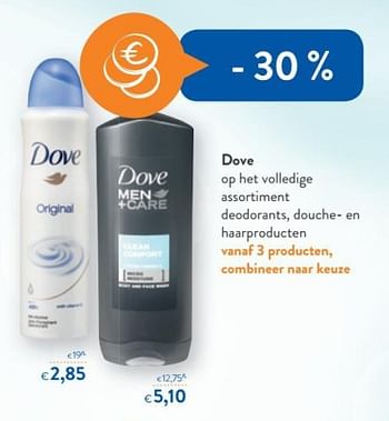 Promoties Dove op het volledige assortiment deodorants, douche-en haarproducten - Dove - Geldig van 20/06/2018 tot 03/07/2018 bij OKay