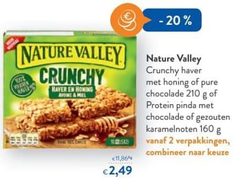 Promotions Nature valley crunchy haver met honing of pure chocolade - Nature Valley  - Valide de 20/06/2018 à 03/07/2018 chez OKay