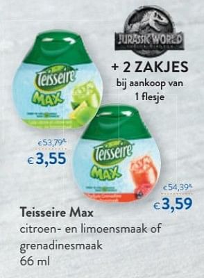 Promoties Teisseire max citroen- en limoensmaak of grenadinesmaak - Teisseire - Geldig van 20/06/2018 tot 03/07/2018 bij OKay