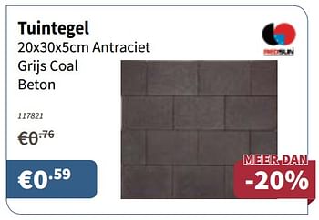 Promotions Tuintegel antraciet grijs coal beton - Produit maison - Cevo - Valide de 21/06/2018 à 04/07/2018 chez Cevo Market