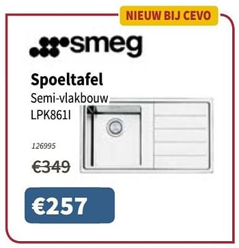 Promoties Spoeltafel - Smeg - Geldig van 21/06/2018 tot 04/07/2018 bij Cevo Market