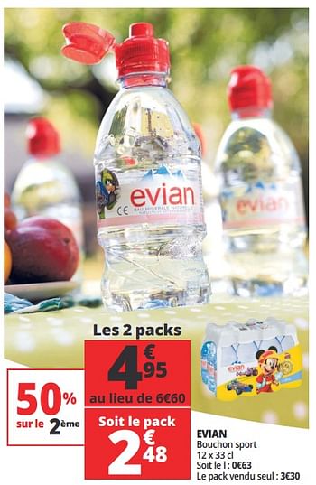 Promotions Evian bouchon sport - Evian - Valide de 20/06/2018 à 26/06/2018 chez Auchan Ronq