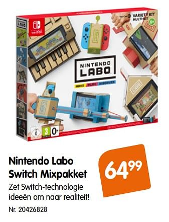 Promoties Nintendo labo switch mixpakket - Nintendo - Geldig van 20/06/2018 tot 17/07/2018 bij Fun