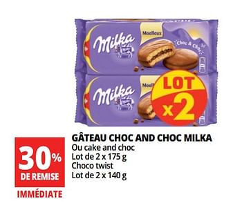 Promoties Gâteau choc and choc milka - Milka - Geldig van 20/06/2018 tot 26/06/2018 bij Auchan