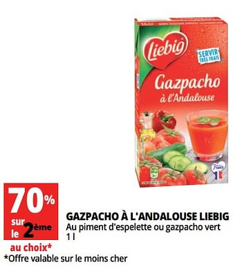 Promoties Gazpacho à l`andalouse liebig - Liebig - Geldig van 20/06/2018 tot 26/06/2018 bij Auchan