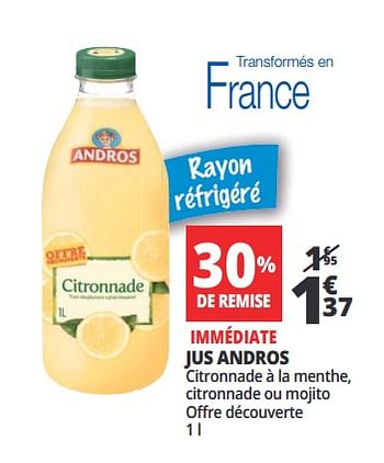 Promotions Jus andros - Andros - Valide de 20/06/2018 à 26/06/2018 chez Auchan Ronq