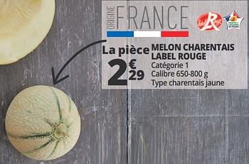 Promoties Melon charentais label rouge - Huismerk - Auchan - Geldig van 20/06/2018 tot 26/06/2018 bij Auchan