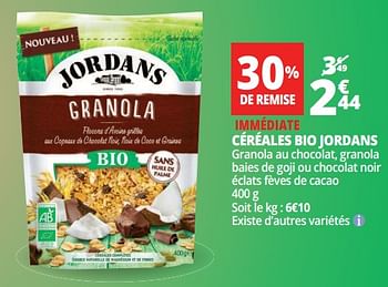 Promotions Céréales bio jordans - Jordans - Valide de 20/06/2018 à 26/06/2018 chez Auchan Ronq