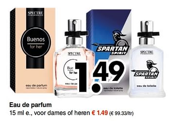 Promoties Eau de parfum 15 ml - Huismerk - Wibra - Geldig van 25/06/2018 tot 07/07/2018 bij Wibra