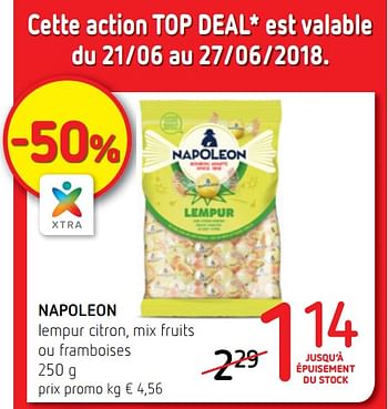 Promotions Napoleon lempur citron, mix fruits ou framboises - Napoleon - Valide de 21/06/2018 à 04/07/2018 chez Spar (Colruytgroup)