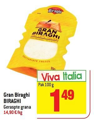Promotions Gran biraghi biraghi geraspte grana - Biraghi - Valide de 27/06/2018 à 03/07/2018 chez Match
