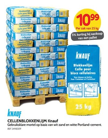 Promoties Cellenblokkenlijm knauf - Knauf - Geldig van 27/06/2018 tot 16/07/2018 bij BricoPlanit