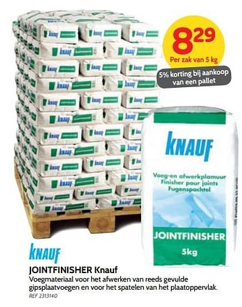Promoties Jointfinisher knauf - Knauf - Geldig van 27/06/2018 tot 16/07/2018 bij BricoPlanit
