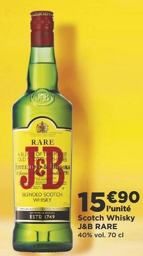 Promotions Scotch whisky j+b rare - J & B - Valide de 19/06/2018 à 01/07/2018 chez Super Casino