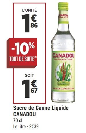 Sirop de sucre de canne - CANADOU - Bouteille de 2 L