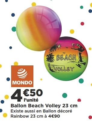 Promotions Ballon beach volley - Mondo - Valide de 19/06/2018 à 01/07/2018 chez Super Casino