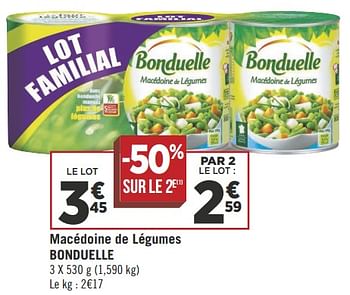 Promoties Macédoine de légumes bonduelle - Bonduelle - Geldig van 19/06/2018 tot 01/07/2018 bij Géant Casino