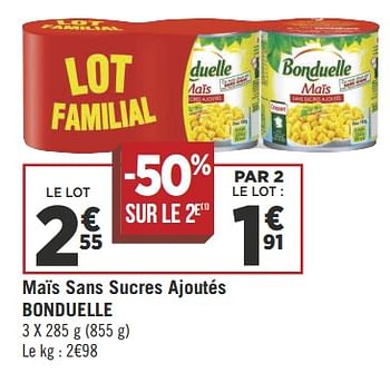Promoties Maïs sans sucres ajoutés bonduelle - Bonduelle - Geldig van 19/06/2018 tot 01/07/2018 bij Géant Casino