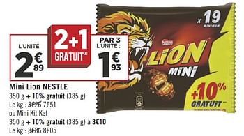 Promotions Mini lion nestle - Nestlé - Valide de 19/06/2018 à 01/07/2018 chez Géant Casino