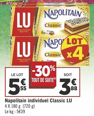 Promotions Napolitain individuel classic lu - Lu - Valide de 19/06/2018 à 01/07/2018 chez Géant Casino