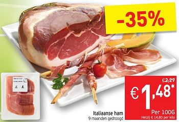 Promoties Italiaanse ham - Huismerk - Intermarche - Geldig van 26/06/2018 tot 01/07/2018 bij Intermarche